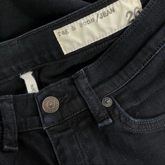 Rag & Bone Capri Denim Jeans in Coal Black 26 - Picture 8 of 8